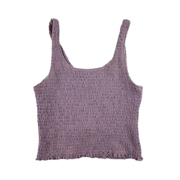 Hollister Tops - OPAL | Hollister M Lavender Purple Shirred Elastic Y2K Cropped Tank Top
